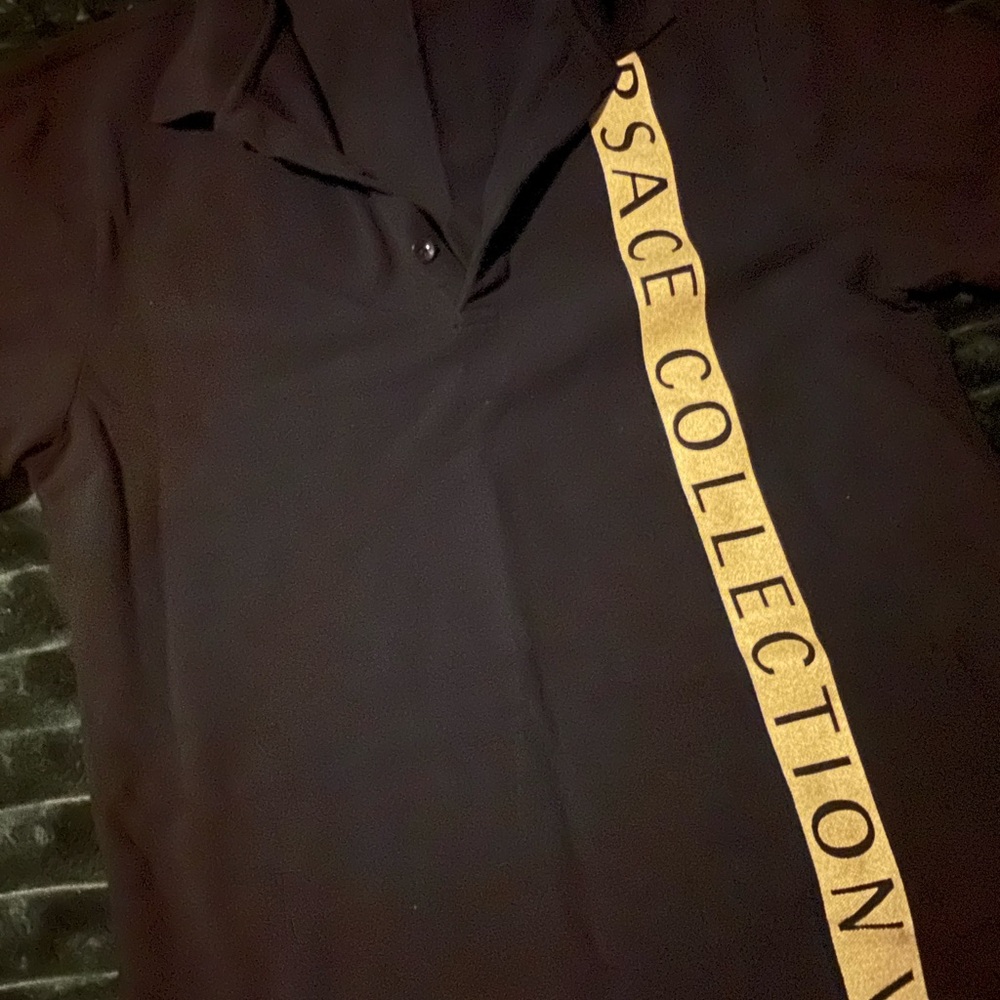 Versace Collection Polo in Black with Gold Lettering